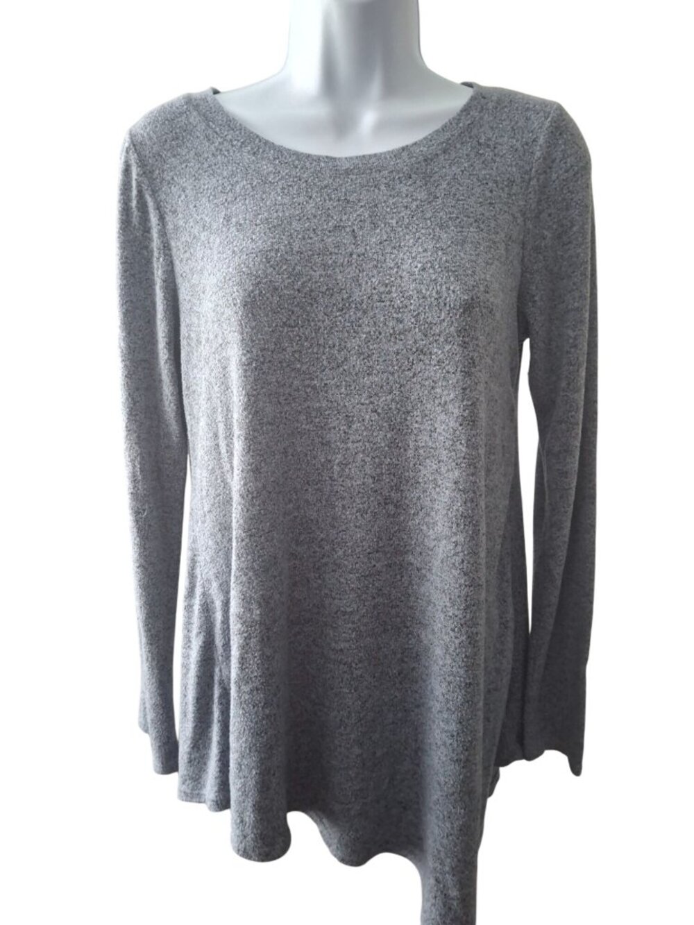 Green Envelope LA Tunic Top Gray Small Scoop Neck Boho Coastal Soft Long Sleeve